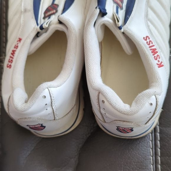 Vintage K-Swiss K Swiss Men's White Leather Slipon Low Top Sneakers Size 13 Rare