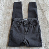 Good American Distressed Black High Rise Good Waist Skinny Jeans Size 6