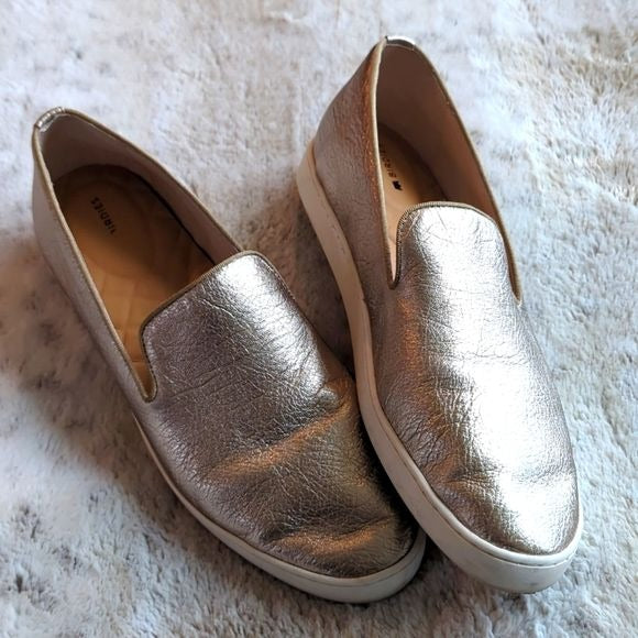 Birdies The Swift Slip On Sneakers Shoes Flats Size 9.5 Leather Metallic Gold