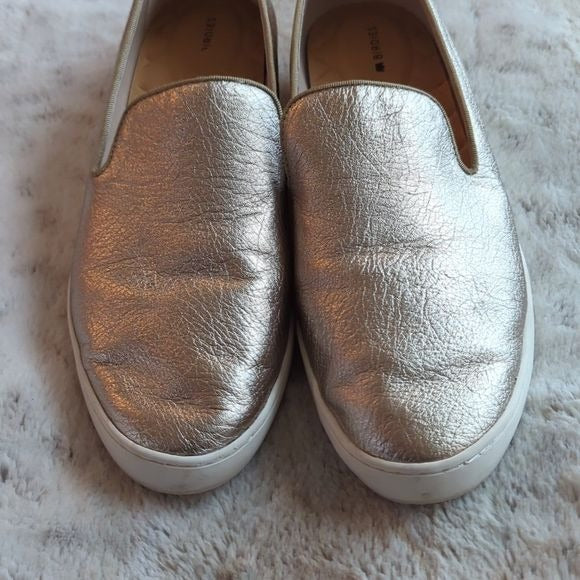 Birdies The Swift Slip On Sneakers Shoes Flats Size 9.5 Leather Metallic Gold