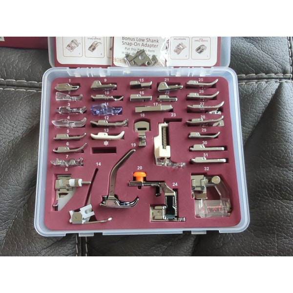 Madam Sew Presser Foot Set 32 Piece Set | The ONLY Sewing Machine Presser Foot
