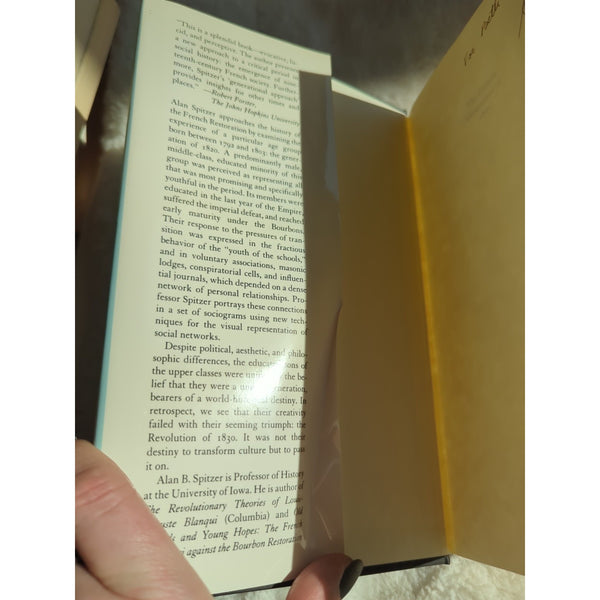 The French Generation of 1820 by Alan Barrie Spitzer Signed HC DJ Vtg 1987