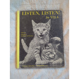 Vtg Listen Listen Ylla Crosby Newell Bonsall Kitten Photos Book 1961 HC Ex Lib