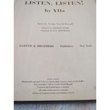 Vtg Listen Listen Ylla Crosby Newell Bonsall Kitten Photos Book 1961 HC Ex Lib