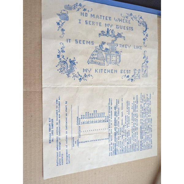 Rare VTG 1960s “Cross Stitch Sampler” Bucilla Creative Needlecraft Kit #1693