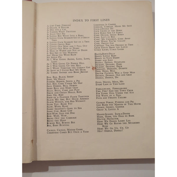 Watty Piper FAMOUS RHYMES MOTHER GOOSE HC Platt And Munk Co 1933 Bit Rough