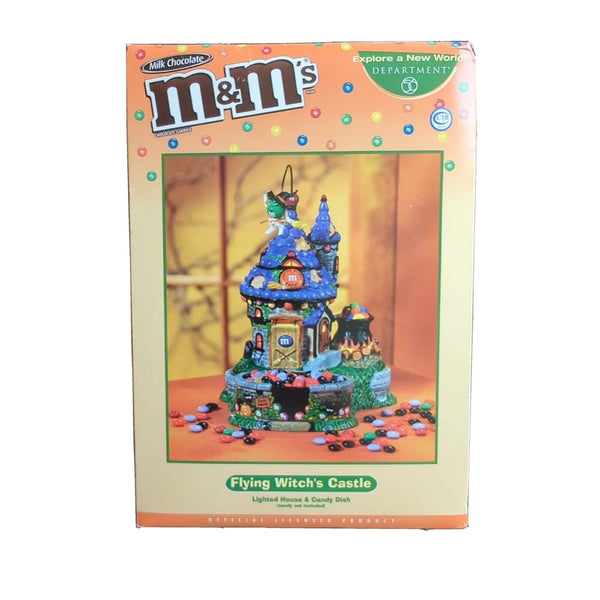 Dept 56 Halloween M&M's Flying Witch's Castle Lighted Candy Dish #59330 NEW
