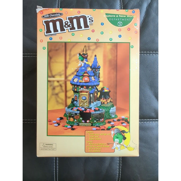Dept 56 Halloween M&M's Flying Witch's Castle Lighted Candy Dish #59330 NEW