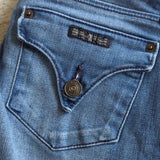 Hudson Medium Wash Lower Rise Bacara Crop Straight Cuffed Blue Jeans Size 25