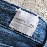 Hudson Medium Wash Lower Rise Bacara Crop Straight Cuffed Blue Jeans Size 25