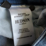 Hudson Medium Wash Lower Rise Bacara Crop Straight Cuffed Blue Jeans Size 25