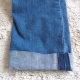 Hudson Medium Wash Lower Rise Bacara Crop Straight Cuffed Blue Jeans Size 25