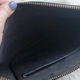 Vintage Coach Portfolio Carriage Clutch Black Leather Larger w Leather Pull