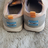 Toms Striped Multi Color Canvas Grey Tie Low Top Fashion Sneakers Flats Size 7