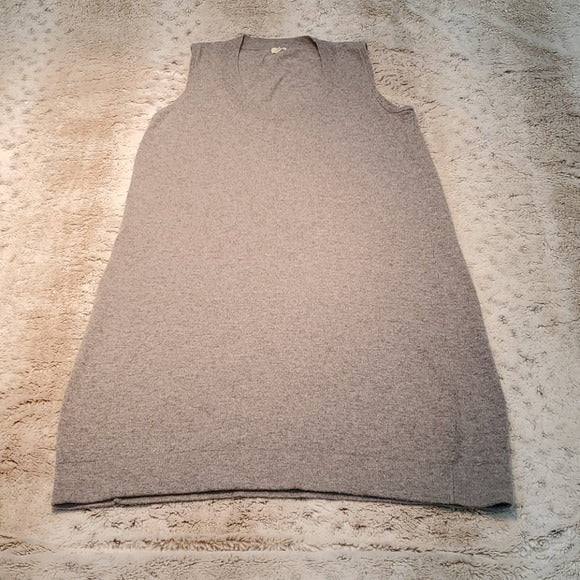 J.Crew Grey Cashmere Blend Sweater Sleeveless Above Knee Tunic Dress Size S