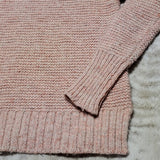 American Eagle Pink White Slouchy Chunky Knit Wide Sweater Size XS