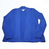 Liz Claiborne Royal Blue Chunky Cable Knit Open Front Cardigan Size S