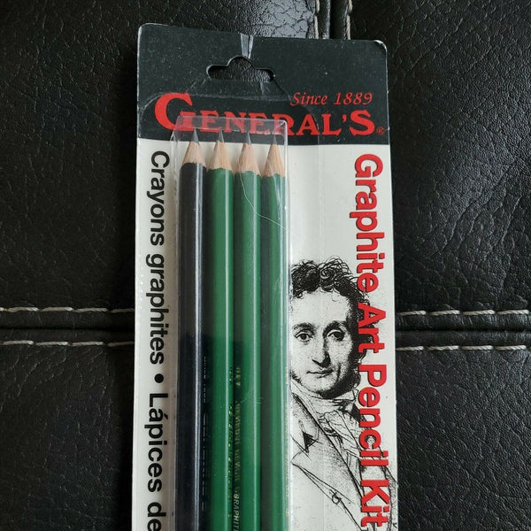 NIP General's Graphite Art Pencil Kit Extra Smooth 3 Graphite 1 Layout 1 Eraser