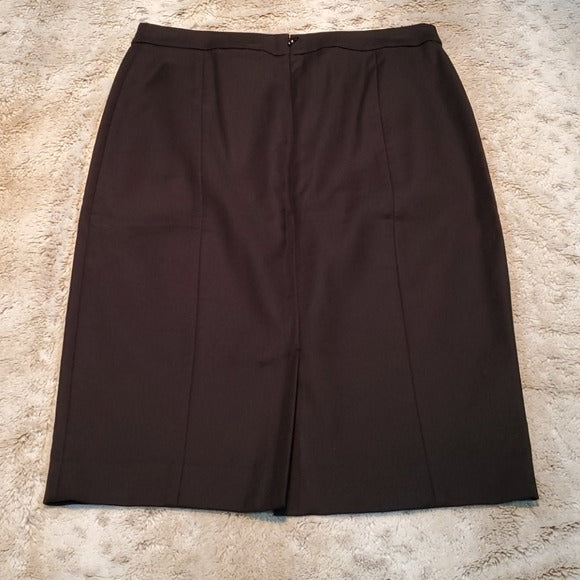 Ann Taylor Black Pencil Skirt With Oriental Detail Size 2