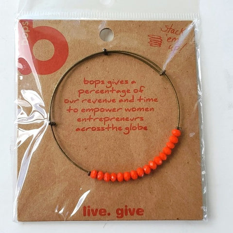 Boutique Swap Bops Stackable Bangle Bracelet Orange Beads Charms Sold Separately