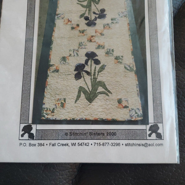 Iris Table Runner Stitchin' Sisters ~ Finished Size 18" x 38" New Vintage 2000