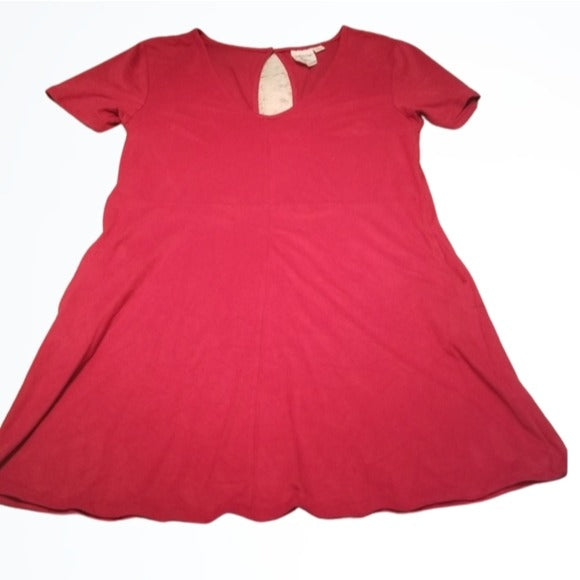 White Crow Red Suede Like Shorter Dress w Pockets Size S