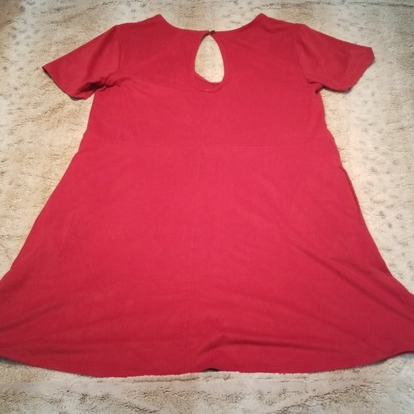 White Crow Red Suede Like Shorter Dress w Pockets Size S