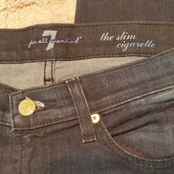 7 For All Mankind Dark The Slim Cigarette Jeans Size 28