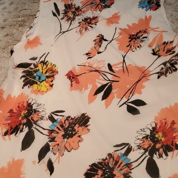 NWT Creation Asymmetrical Floral Layered Tank Top Size S