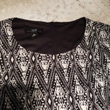 AGB Dress Black and White Diamond Geometric Crew Neck Aline Dress Size 12