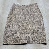 NWT Christopher & Banks Beige Leaf Print Denim Pencil Skirt Size 8 & 4