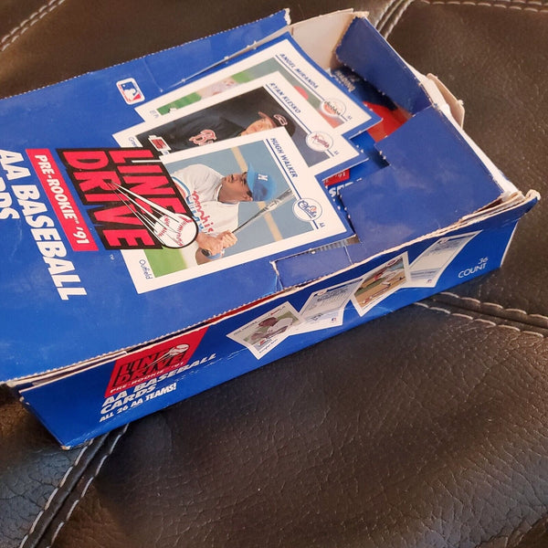 1991 LINE DRIVE PRE-ROOKIE AA BASEBALL WAX PACK Box Half Unopened Half Loose