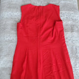 Calvin Klein Very Red Sleeveless Sheath Dress w Tummy Cinching Ruching Size 8