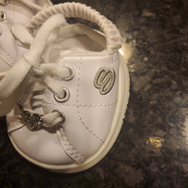 Build A Bear White Skecher Tennis Shoes w Heart Accent