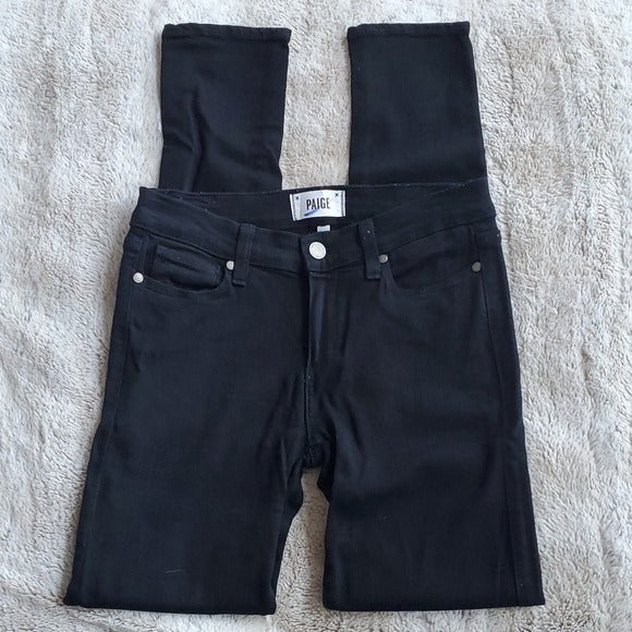 Paige Very Black Mid Rise Verdugo Ultra Skinny Jeans Size 28