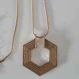 Boutique Gold Tone With Octagon Charm Rope Necklace