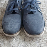 Hush Puppies Dusty Blue Faux Leather w Comfort Sleeve Fashion Sneakers Size 8