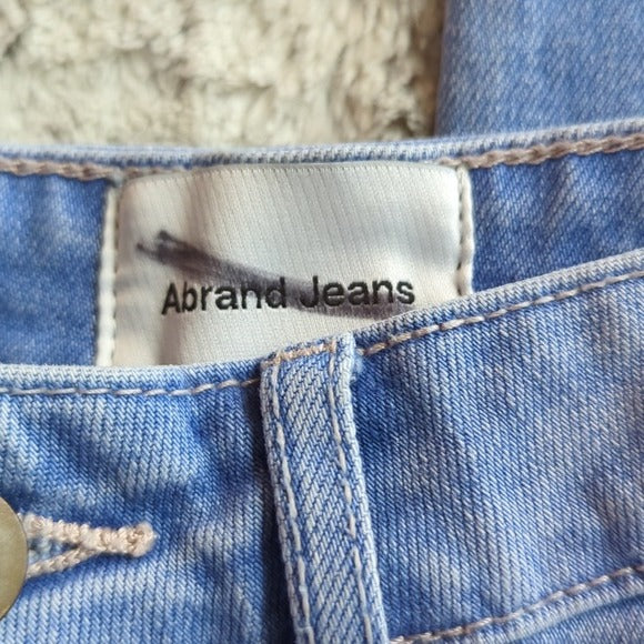 Abrand Lighter Wash Distressed High Rise Skinny Blue Jeans Size 24