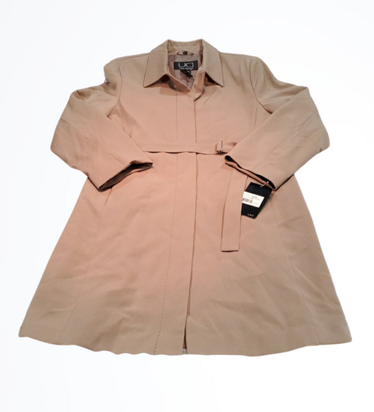 NWT Utex Design Vintage Beige Long Raincoat w Liner Size L