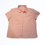 CATO Red White and Pink Short Sleeve Button Down Size L