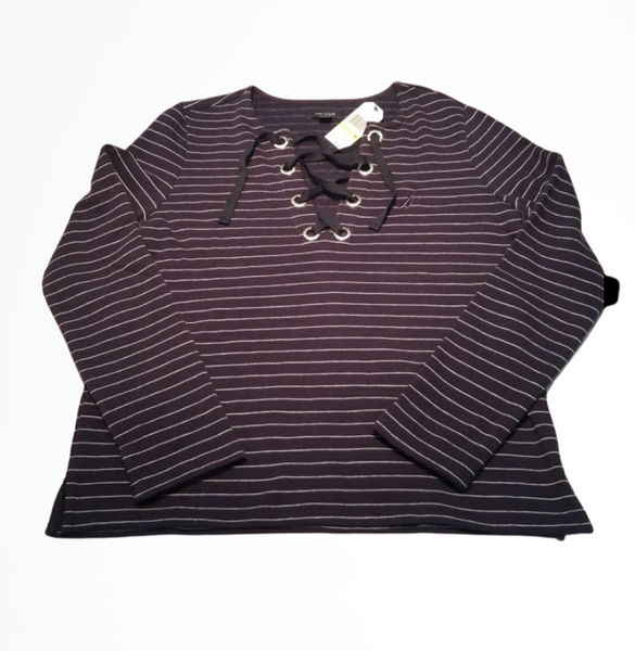 NWT Nautica Navy and White Striped Heavier Weight Top