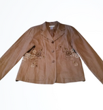 Coldwater Creek Dark Tan Embroidered Blazer Size L