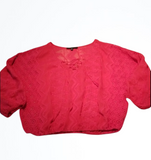 Sanctuary Red Eyelet BOHO Gathered Blouse Size XS