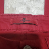 7 For All Mankind Felt Like Deep Red Mid Rise Skinny Jeans Size 25