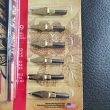 Speedball No. 5 Artists Pen Set - 2 Penholders w/ 6 Nibs, 3 Pen Tips