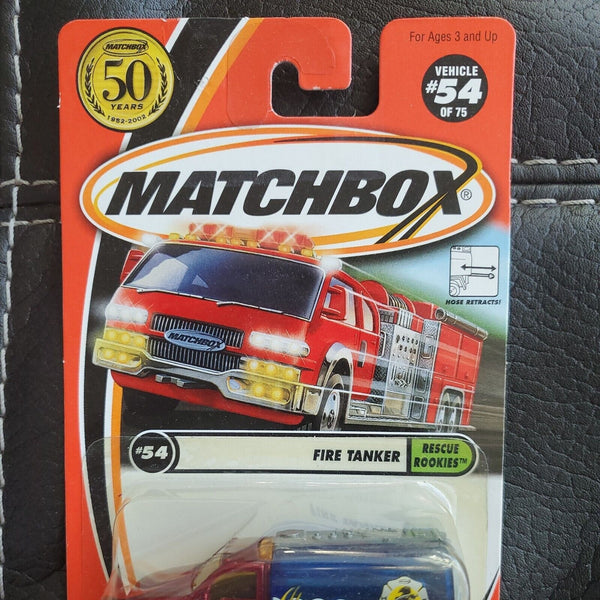 Vintage 2001 Matchbox 50th Anniversary #54 Rescue Rookies Fire Tanker 95246