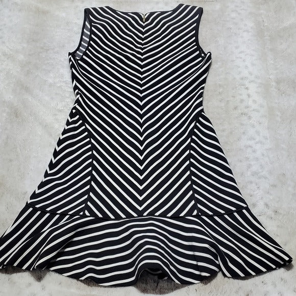 Juicy Couture Black and White Geometric Fit and Flare Dress Size S