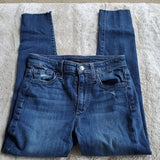 Joe's Jeans Distressed The Charlie High Rise Skinny Raw Hem Crop Blue Jeans 25