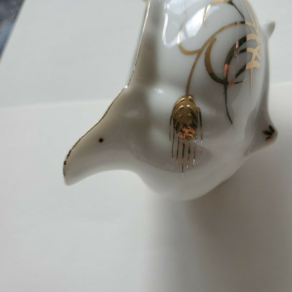 Vintage Lefton Porcelain Creamer, Hand Painted Gold Wheat Pattern, 20120 Japan