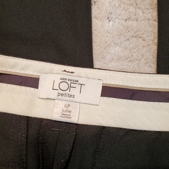 LOFT Petites Julie Fit Black Dress Pants Size 6P